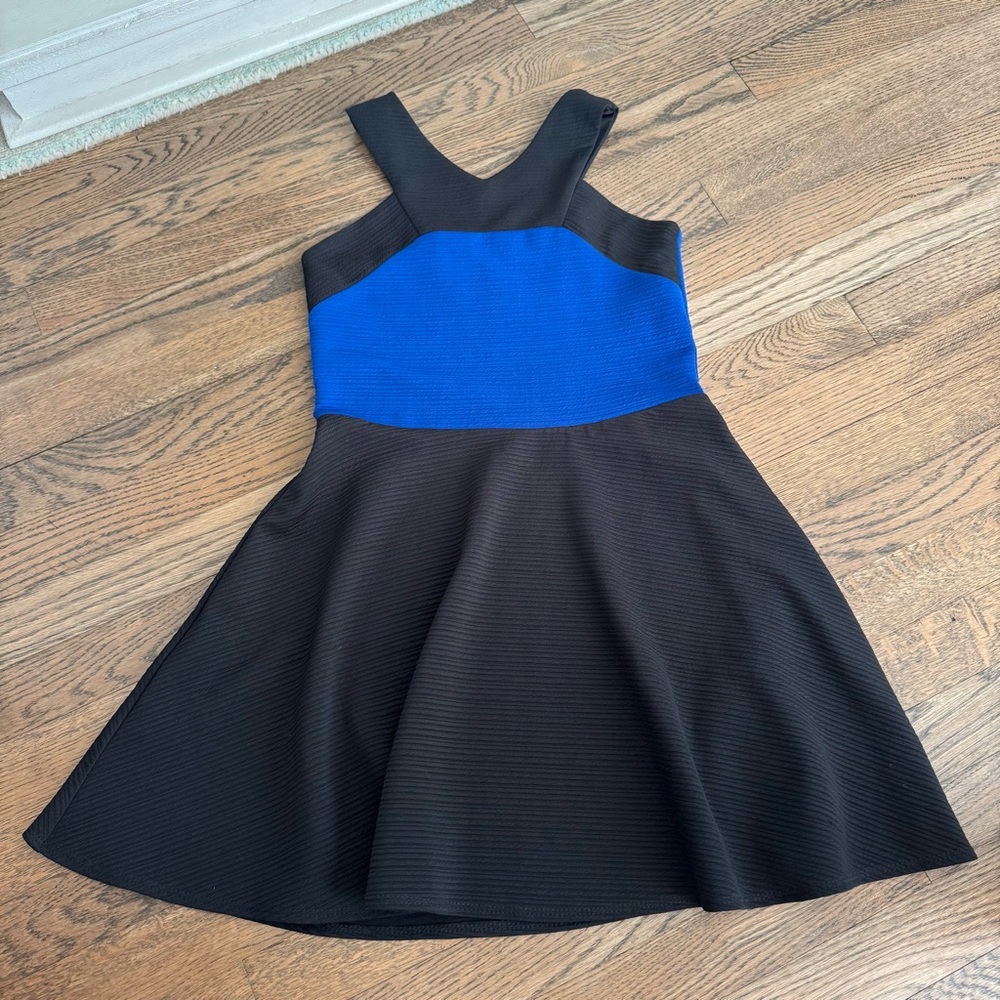 Sally Miller Couture Girls - Black and Royal Blue Fit-and-Flare Dress